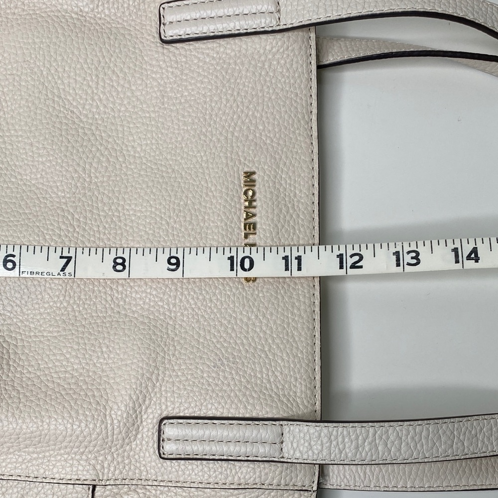 Michael Kors Ashbury Large‎ Grab Pebble Leather Tote Beige Ivory - Picture 10 of 12